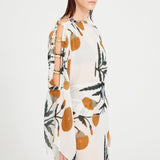 Printed Maxi Dress With Cut Out And Gold Accessory Details