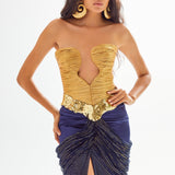 Strapless Medusa Maxi Dress With Sequin Details