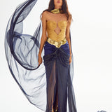 Strapless Medusa Maxi Dress With Sequin Details