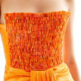 Strapless Satin Maxi Dress