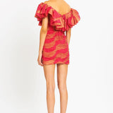 Off the Shoulder Ruffled Mini Dress