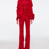 Beaded Satin Bodysuit Blouse