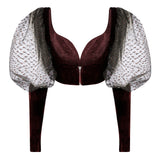 Organza Puff Sleeve Crop Top