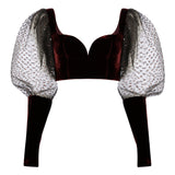 Organza Puff Sleeve Crop Top