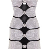 Crystal Embellished Strapless Mini Dress