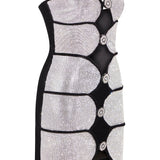 Crystal Embellished Strapless Mini Dress