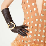 Nude V-Neck Handmade Gold Polka Dot Detailed Silk Chiffon Mini Dress With Organza Flower Details