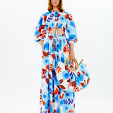 Floral Maxi Dress With Front Slit Detail