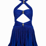 Ruffled Cut Out Mini Dress