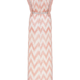 Strass Embellished Zİgzag Patterned V-Neck Maxi Dress with Fringe Detail on Slit