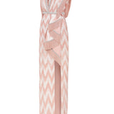 Strass Embellished Zİgzag Patterned V-Neck Maxi Dress with Fringe Detail on Slit