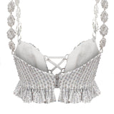 Sequined Bustier with Crystal Straps