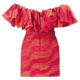 Off the Shoulder Ruffled Mini Dress