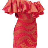 Off the Shoulder Ruffled Mini Dress