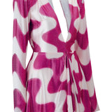 High V-Neck Long Sleeve Mini Dress