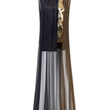 Silk Chiffon Navy Khaki Mini Dress with Long Tail and Gold Sequin Details