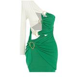 One Sleeve Buzi Mini Dress with Cutout Details