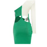 One Sleeve Buzi Mini Dress with Cutout Details