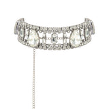 Silver Crystal Choker with Stones