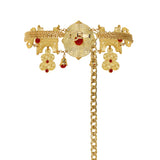 Gold Metal Belt with Red Stones