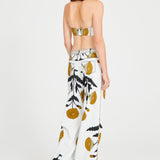 Printed Pants With Gold Chain Details