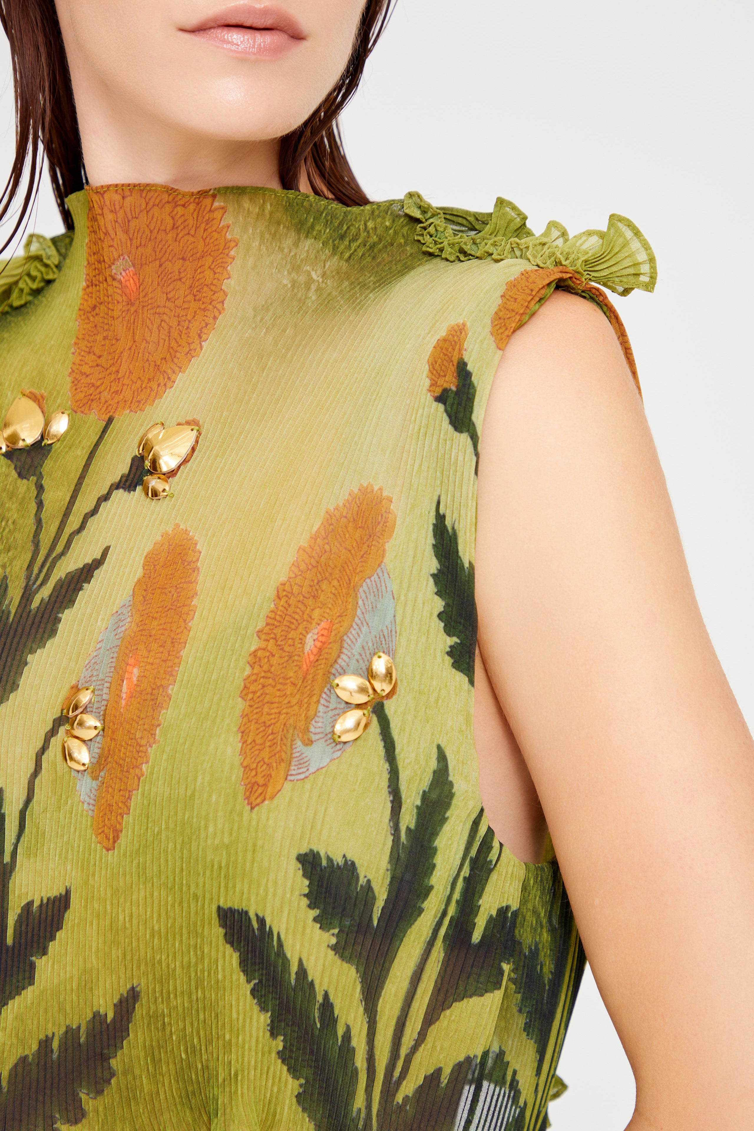 SS24-S-1001-Printed Green-36 raisa_vanessa printed-green-skirt-with-ruffle-belt-detail