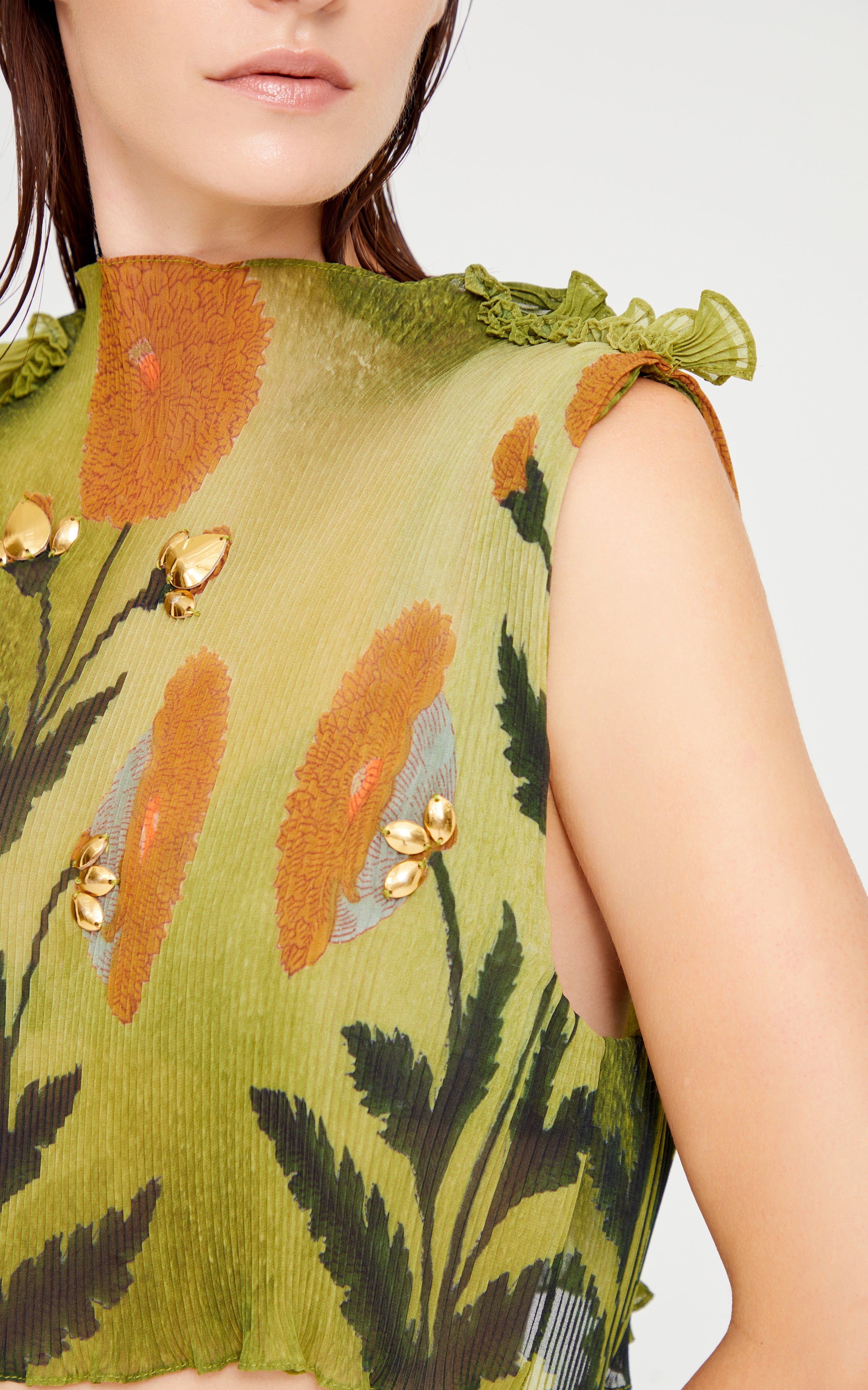SS24-S-1001-Printed Green-36 raisa_vanessa printed-green-skirt-with-ruffle-belt-detail