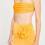 Orange Bustier Top With Drape Details