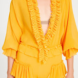 Orange Shirt With Ruffle Details