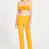 Orange Bustier Top With Flower Details