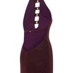 SS26-D-1020-36 raisa_vanessa knitted-burgundy-halter-neck-mini-dress-with-gold-metal-accessories
