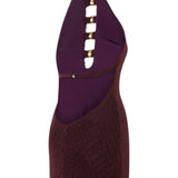 SS26-D-1020-36 raisa_vanessa knitted-burgundy-halter-neck-mini-dress-with-gold-metal-accessories