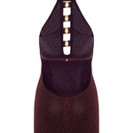 SS26-D-1020-38 raisa_vanessa knitted-burgundy-halter-neck-mini-dress-with-gold-metal-accessories