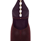 SS26-D-1020-38 raisa_vanessa knitted-burgundy-halter-neck-mini-dress-with-gold-metal-accessories