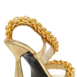 Criss Cross Gold Chain High Heels