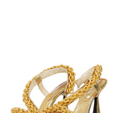 Criss Cross Gold Chain High Heels