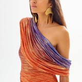 Sunset One Shoulder Midi Dress with Open Slit