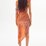 Sunset One Shoulder Midi Dress with Open Slit