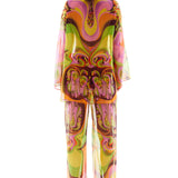 Printed Chiffon Palazzo Pants