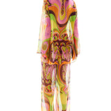 Printed Chiffon Palazzo Pants