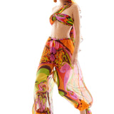 Printed Chiffon Baggy Pants