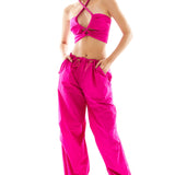 Low Waist Faille Baggy Pants