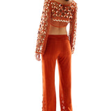 Hand Embroidered Crystal Embellishements Pants with Hologram Details