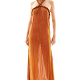 Halter Neck Sequined Maxi Dress