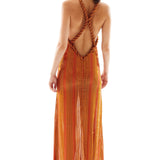 Halter Neck Sequined Maxi Dress