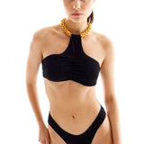 Buzi Halter Neck Bikini Set with Gold Chain