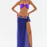 Satin Sarong With Gold Buckle Belt