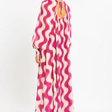 Chiffon Pleated Maxi Dress with Long Sleeve