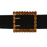 Black Velvet Belt with Bronze Strass Buckle