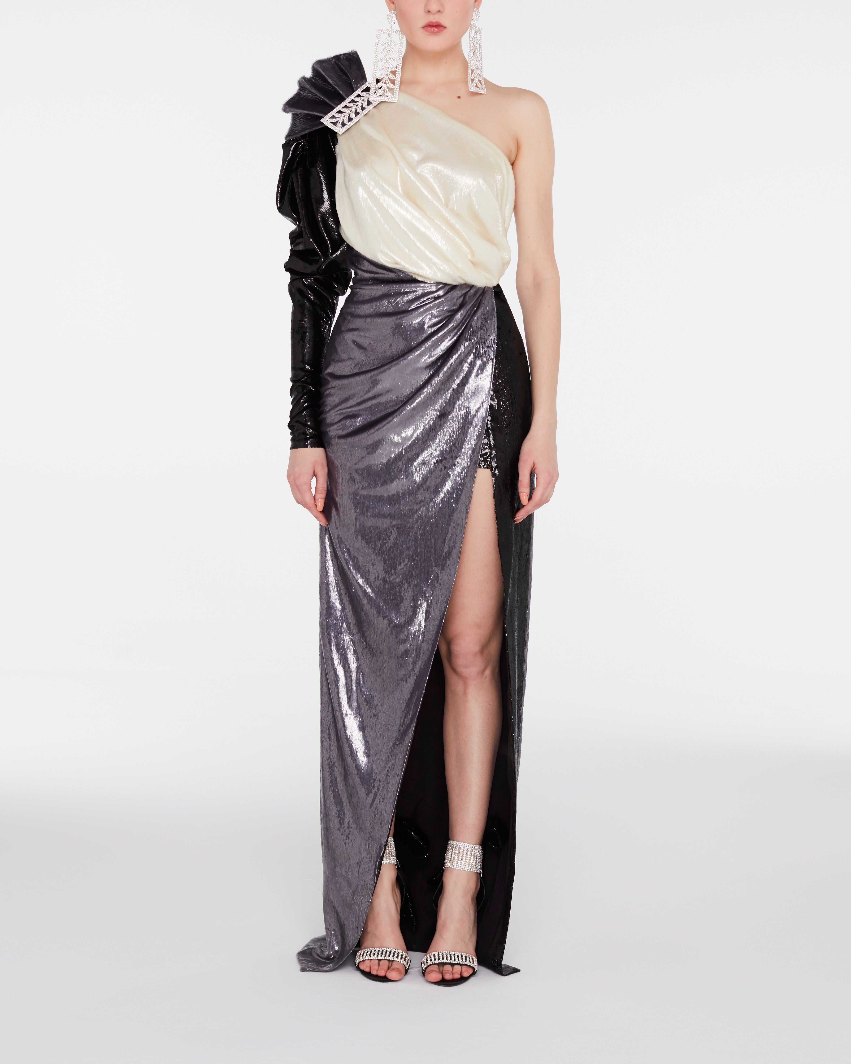AW20-D-149-Gray-36 raisa_vanessa velvet-one-shoulder-maxi-dress